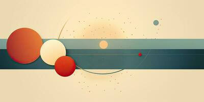 AI Generated. AI Generative. Abstract geometric shape round poster galaxy space universe in minimal style. Graphic Art photo