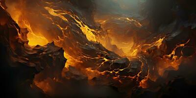 AI Generated. AI Generative. Gold lava abstract marble background art decoration. Graphic Art photo
