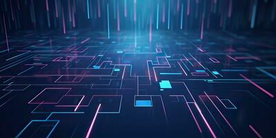 AI Generated. AI Generative. Bluew data network science pragramming future cyber background pattern texture. Graphic Art photo