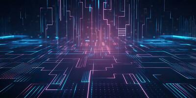 AI Generated. AI Generative. Bluew data network science pragramming future cyber background pattern texture. Graphic Art photo