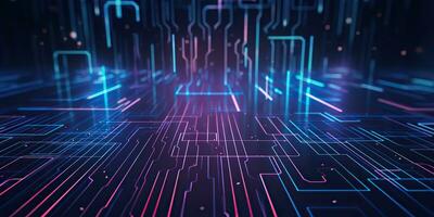 AI Generated. AI Generative. Bluew data network science pragramming future cyber background pattern texture. Graphic Art photo