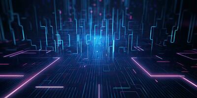 AI Generated. AI Generative. Bluew data network science pragramming future cyber background pattern texture. Graphic Art photo