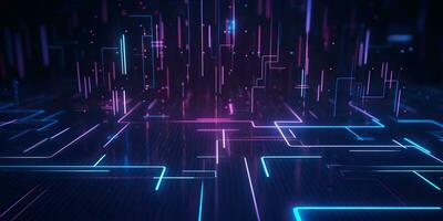 AI Generated. AI Generative. Bluew data network science pragramming future cyber background pattern texture. Graphic Art photo