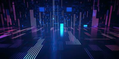 AI Generated. AI Generative. Bluew data network science pragramming future cyber background pattern texture. Graphic Art photo