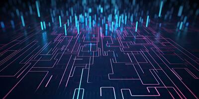 AI Generated. AI Generative. Bluew data network science pragramming future cyber background pattern texture. Graphic Art photo