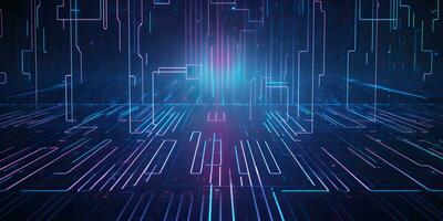 AI Generated. AI Generative. Bluew data network science pragramming future cyber background pattern texture. Graphic Art photo