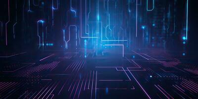 AI Generated. AI Generative. Bluew data network science pragramming future cyber background pattern texture. Graphic Art photo
