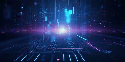 AI Generated. AI Generative. Bluew data network science pragramming future cyber background pattern texture. Graphic Art photo