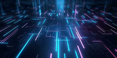 AI Generated. AI Generative. Bluew data network science pragramming future cyber background pattern texture. Graphic Art photo