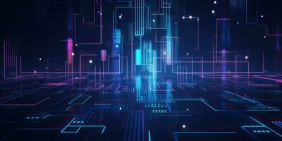 AI Generated. AI Generative. Bluew data network science pragramming future cyber background pattern texture. Graphic Art photo