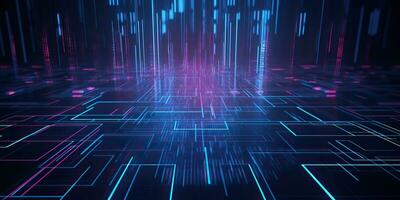 AI Generated. AI Generative. Bluew data network science pragramming future cyber background pattern texture. Graphic Art photo