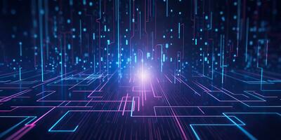 AI Generated. AI Generative. Bluew data network science pragramming future cyber background pattern texture. Graphic Art photo