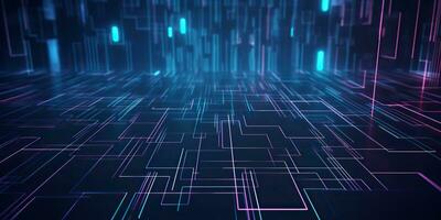 AI Generated. AI Generative. Bluew data network science pragramming future cyber background pattern texture. Graphic Art photo