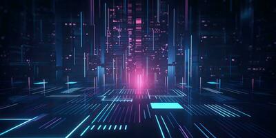 AI Generated. AI Generative. Bluew data network science pragramming future cyber background pattern texture. Graphic Art photo