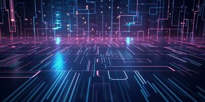 AI Generated. AI Generative. Bluew data network science pragramming future cyber background pattern texture. Graphic Art photo