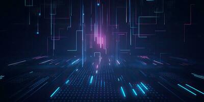 AI Generated. AI Generative. Bluew data network science pragramming future cyber background pattern texture. Graphic Art photo