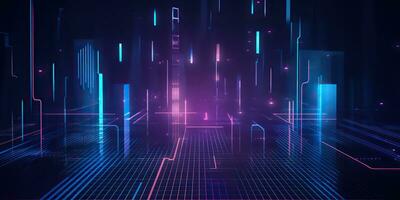 AI Generated. AI Generative. Bluew data network science pragramming future cyber background pattern texture. Graphic Art photo