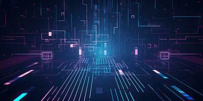 AI Generated. AI Generative. Bluew data network science pragramming future cyber background pattern texture. Graphic Art photo