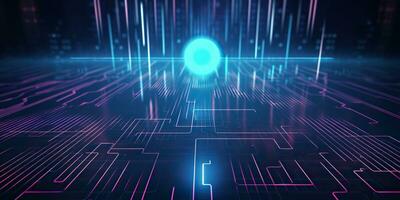 AI Generated. AI Generative. Bluew data network science pragramming future cyber background pattern texture. Graphic Art photo