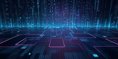 AI Generated. AI Generative. Bluew data network science pragramming future cyber background pattern texture. Graphic Art photo