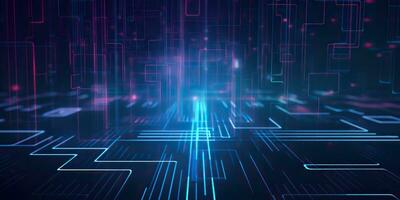 AI Generated. AI Generative. Bluew data network science pragramming future cyber background pattern texture. Graphic Art photo