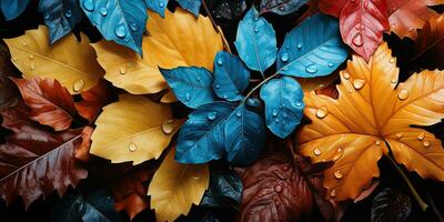 ai generado. ai generativo. brillante colores otoño hojas antecedentes decoración. gráfico Bosquejo naturaleza al aire libre modelo textura. gráfico Arte foto