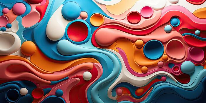 AI Generated. AI Generative. Abstrcact geometric color bright paint draw ink pattern texture background ornament decoration. Graphic Art photo