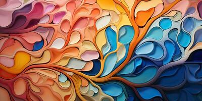 AI Generated. AI Generative. Abstrcact geometric color bright paint draw ink pattern texture background ornament decoration. Graphic Art photo