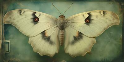 AI Generated. AI Generative. photo realistic illustration of A macro of a rare beautiful lunar moth. Graphic Art Illustration