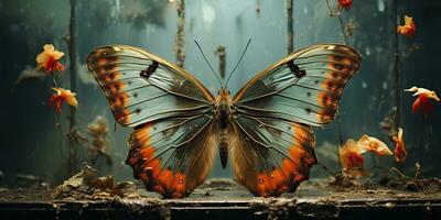 ai generado. ai generativo. lunar polilla mariposa mosca insecto bicho. hermosa noche mágico volador animal. gráfico Arte foto