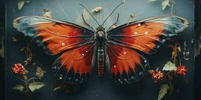 ai generado. ai generativo. lunar polilla mariposa mosca insecto bicho. hermosa noche mágico volador animal. gráfico Arte foto