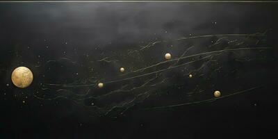 AI Generated. AI Generative. Minimal solar system planets poster. Galaxy space universe future adventure travel decoration background. Graphic Art photo
