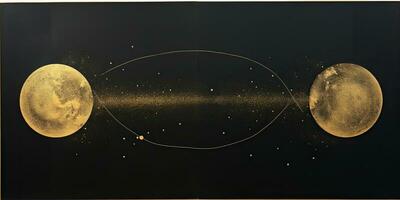 AI Generated. AI Generative. Minimal solar system planets poster. Galaxy space universe future adventure travel decoration background. Graphic Art photo