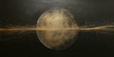 AI Generated. AI Generative. Minimal solar system planets poster. Galaxy space universe future adventure travel decoration background. Graphic Art photo