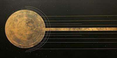 AI Generated. AI Generative. Minimal solar system planets poster. Galaxy space universe future adventure travel decoration background. Graphic Art photo