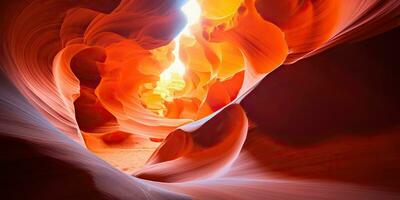 ai generado. ai generativo. americano Estados Unidos hermosa naranja amarillo cañón rock montaña. aventuras al aire libre naturaleza paisaje onda. gráfico Arte foto