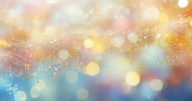 Bokeh background with light. Glitter and diamond dust, subtle tonal variations. AI generated photo