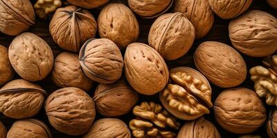 AI Generated. AI Generative. Healthy food nutrition nut walnut half open and in shell. Can be used for healthy lifestyle motivation inspiration. Graphic Art photo