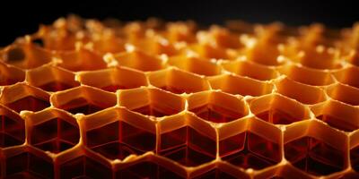 AI Generated. AI Generative. Hexagon honeycomb  texture background nature manvas mockup design wax decoration. Graphic Art photo