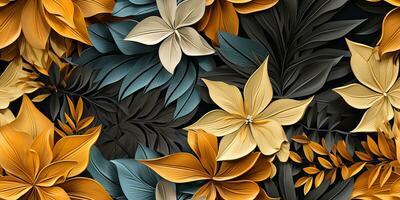 AI Generated. AI Generative. Boho ash art plant botanical flower exotic tropical pattern decoration texture background. Graphic Art photo
