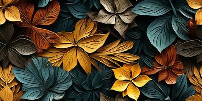 AI Generated. AI Generative. Boho ash art plant botanical flower exotic tropical pattern decoration texture background. Graphic Art photo