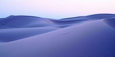 AI Generated. AI Generative. Blue dark evening sand dunes desert outdoor nature landscape. Adventure travel explore arabian dubai egypt trip vibe. Graphic Art photo