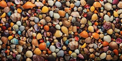 AI Generated. AI Generative. Nautical Marine underwater sea ocean sand vacation shell star background pattern decoration mock up. Graphic Art photo