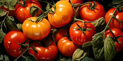 ai generado. ai generativo. muchos rojo Fresco Tomates vegetales agricultura. gráfico Arte foto