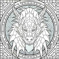 Stained Glass Dragon Coloring Pages photo