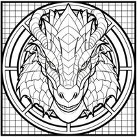 Stained Glass Dragon Coloring Pages photo