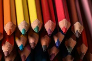 Colored pencils. Back to school background. Generative AI photo