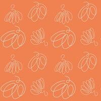 Pumpkin linear illustration pattern. One line of autumn pumpkin pattern. vector