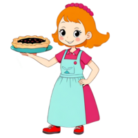 niña con pastel png