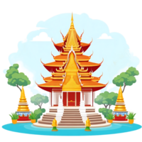 budista templo dibujos animados png